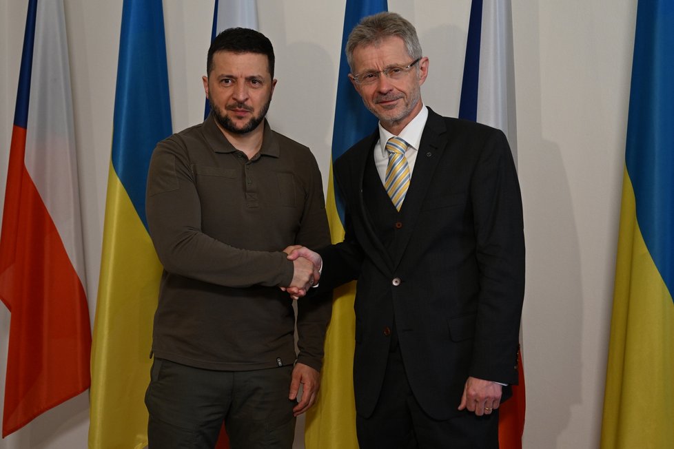 Volodymyr Zelenskyj se setkal s Milošem Vystrčilem (7. 7. 2023)