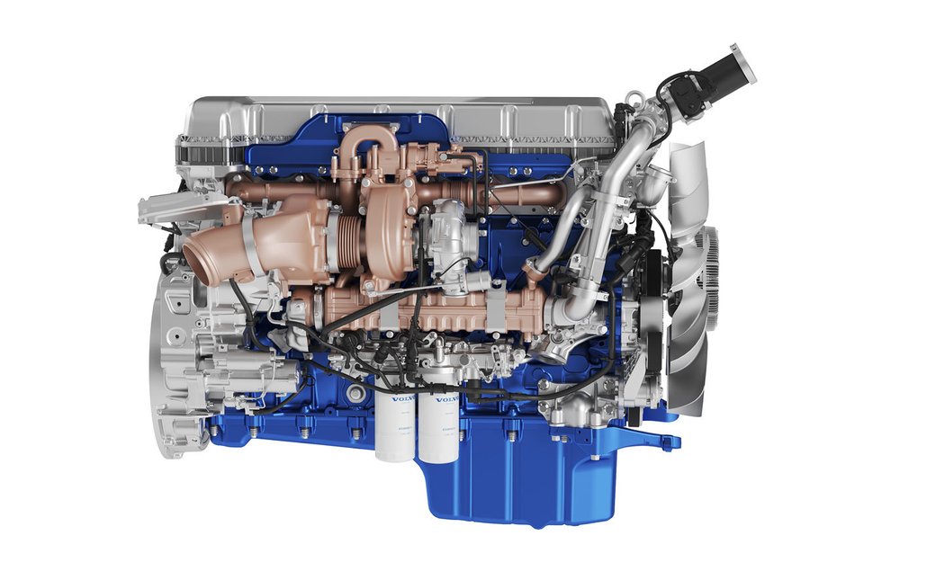 Motor D13TC používá vodou chlazenou recirkulaci výfukových plynů