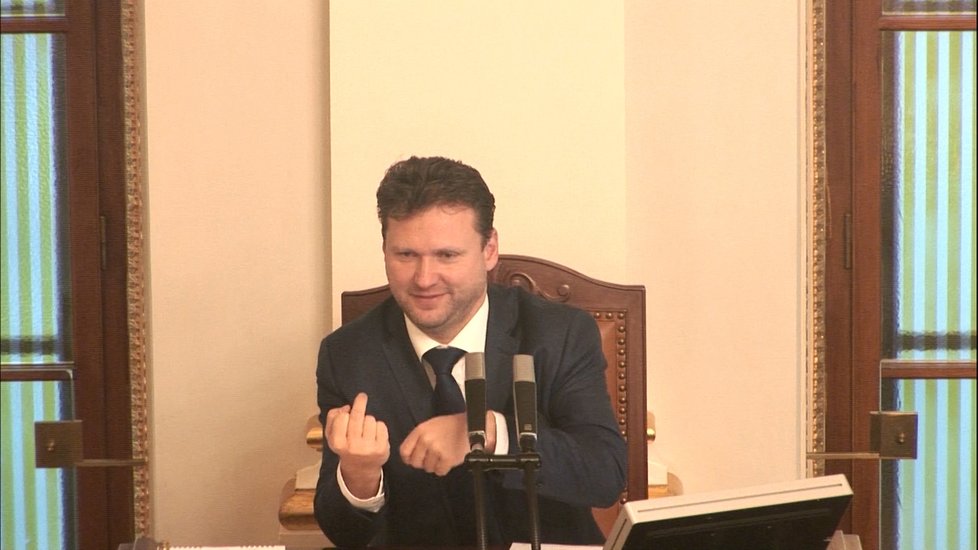 Předseda Sněmovny Radek Vondráček (ANO) ve Sněmovně (22. 1. 2020)