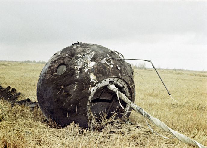 Vostok 1 po přistání 12. dubna 1961