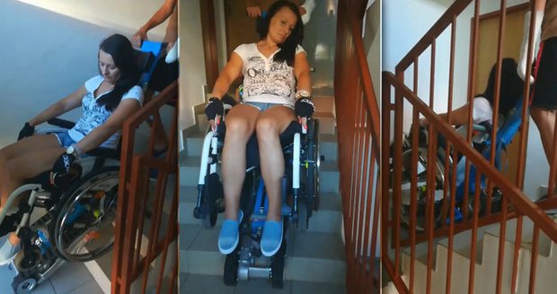Strasti Dagmar na vozíčku: Do 3. patra bez výtahu ji tahá syn (15), byt jí nevyměnili