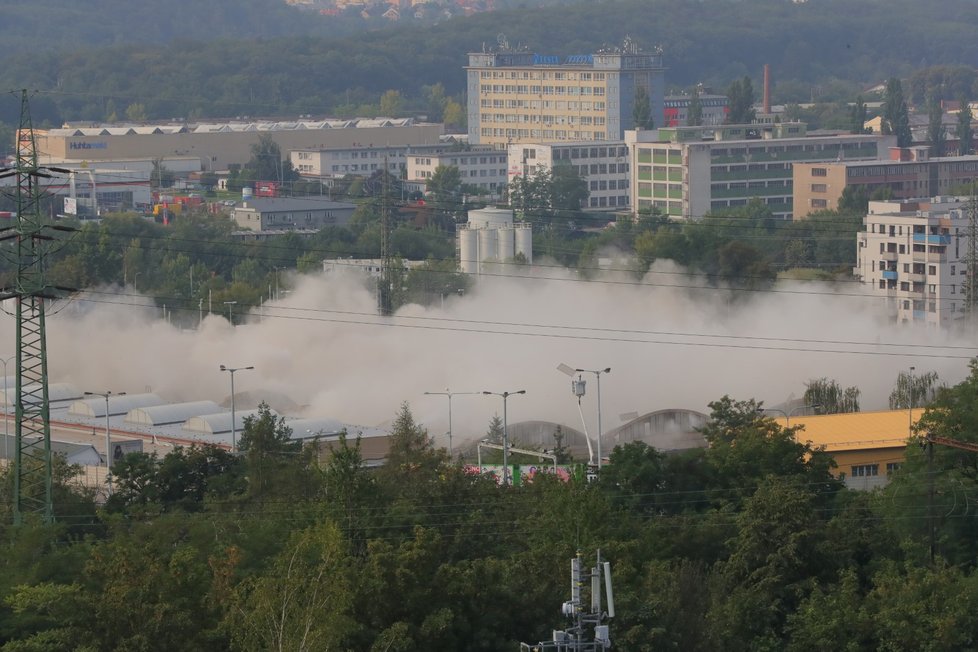 Odstřel hloubětínské vozovny, 24. srpna 2019.