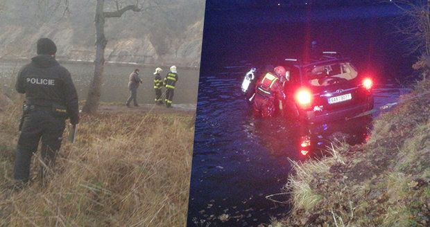 Záchranná akce ve Vraném nad Vltavou: Vážně zraněný řidič skončil v řece!