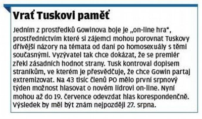 Vrať Tuskovi paměť Vrať Tuskovi paměť