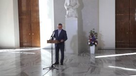 Brífink kancléře Vratislava Mynáře ke zdraví prezidenta Miloše Zemana (18.10.2021)