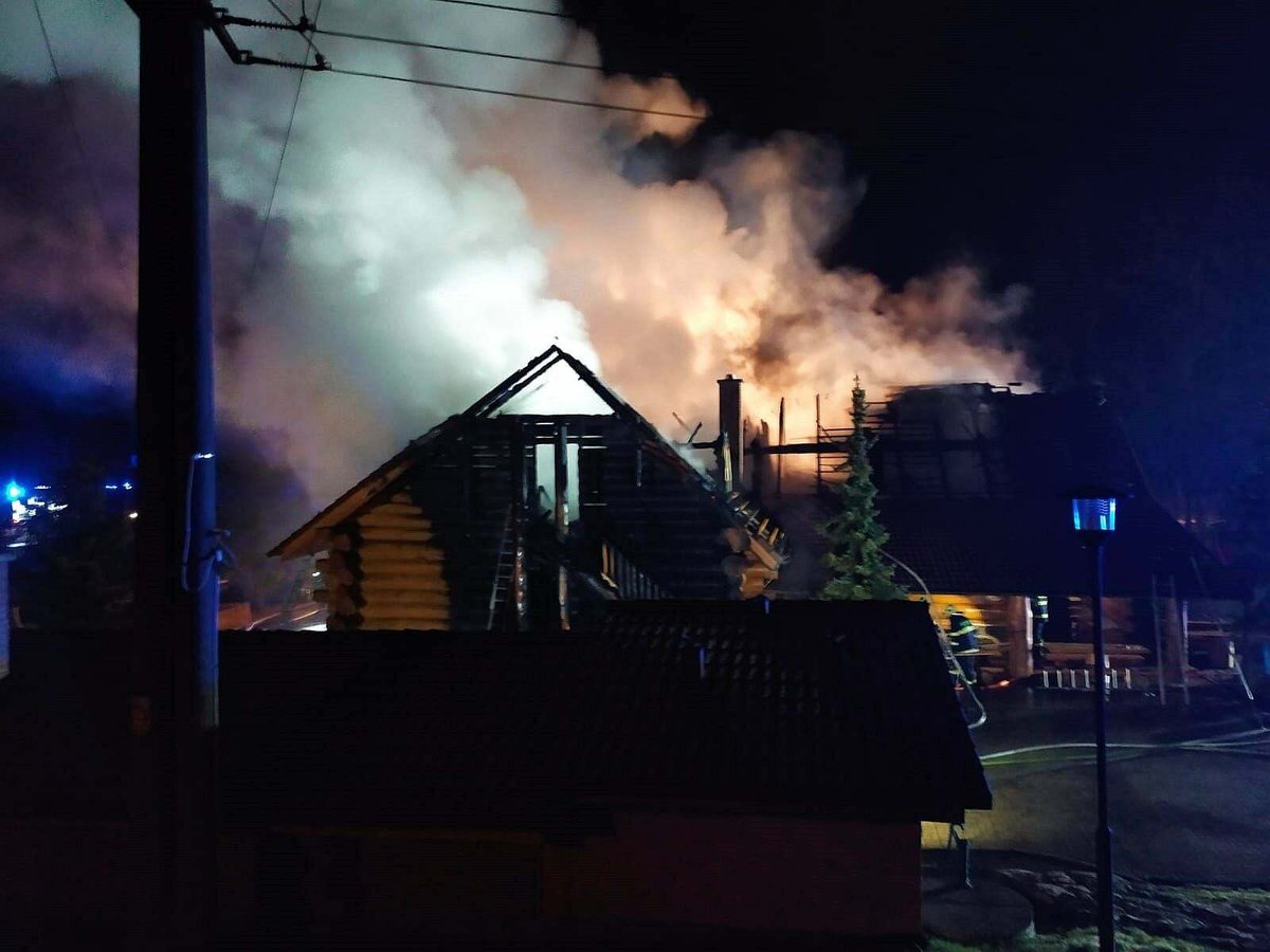 Požár srubu v Osvětimanech