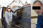 Paní Jitka u ohořelého auta, kterým vozila do školy a k lékaři postiženého syna. Jejímu bývalému manželovi policisté žhářský útok neprokázali.