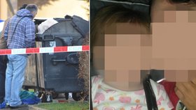 Kriminlisté prohledávají popelnici, kde bylo nalezeno tělíčko novorozence (vlevo). Vpravo je pak matka, která údajně ubila svou rok a půl starou dcerku!