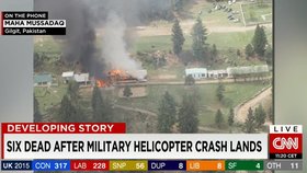 Po havárii začala hořet škola, do které helikoptéra narazila.