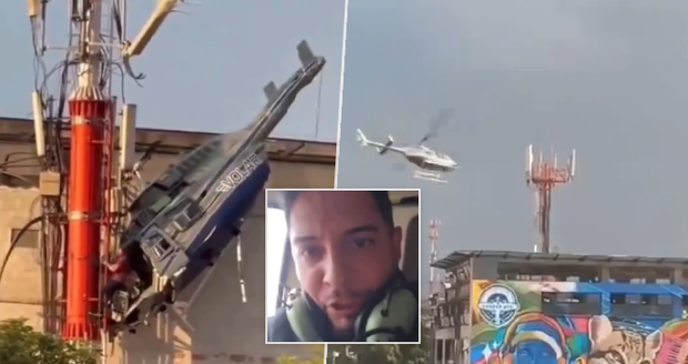 Šílený pád vrtulníku s turisty: Pilot nehodu natočil!