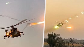 Vrtulníky Mi-24, které Česko předalo Ukrajině, nasazené na bojišti.