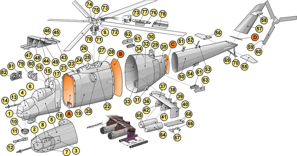 Papírový model vrtulníku MI 35/24 V v časopisu ABC