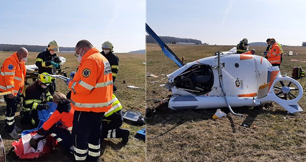 Na letišti u Kladna se zřítil vrtulník! Zasahovali záchranáři i letecká služba