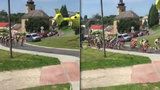 Záchranářský vrtulník smetl cyklisty při závodě v Olomouci: Chyba pořadatelů, vykřikují lidé. Jiní nadávají na pilota