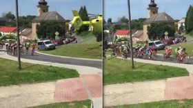 Záchranářský vrtulník sfouknul cyklisty při závodě: Chyba pořadatelů, vykřikují lidé. Jiní nadávají na pilota.