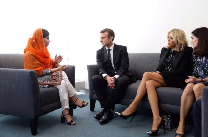 Na Valném shromáždění OSN se s Brigitte Macronovou také setkala nejmladší držitelka Nobelovy ceny za mír, Pákistánka Malala Júsufzaiová.