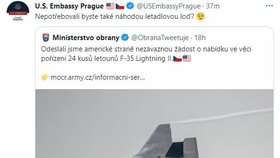 Americká ambasáda v Praze již pomýšlí na založení českého bojového loďstva. „Nepotřebovali byste také náhodou letadlovou loď?“ ptá se Ministerstva obrany.