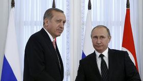 Schůzka Vladimira Putina s tureckým prezidentem Erdoganem v Petrohradu