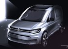 Nový Volkswagen Caddy se na nových oficiálních skicách přibližuje realitě 