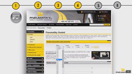 Zadejte rozměry do formuláře na webu