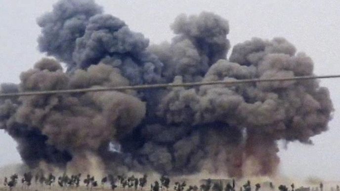 Výbuch ruské bomby v Sýrii