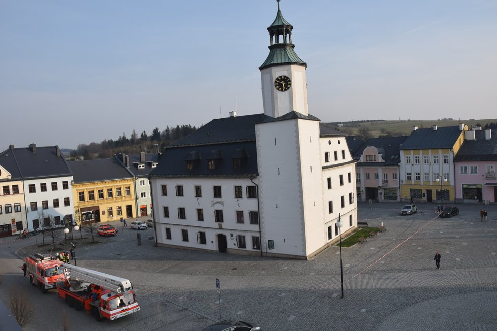 Výbuch na radnici v Rýmařově