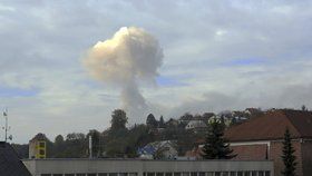 Výbuch zničil 16. října dopoledne muniční sklad ve Vrběticích.