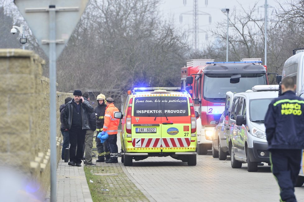 Na místo dorazilo několik policejních vozů a vozidel záchranné služby.