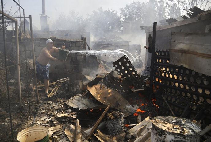 Východoukrajinský Doněck po střelbě 7. září 2014 Východoukrajinský Doněck po střelbě 7. září 2014