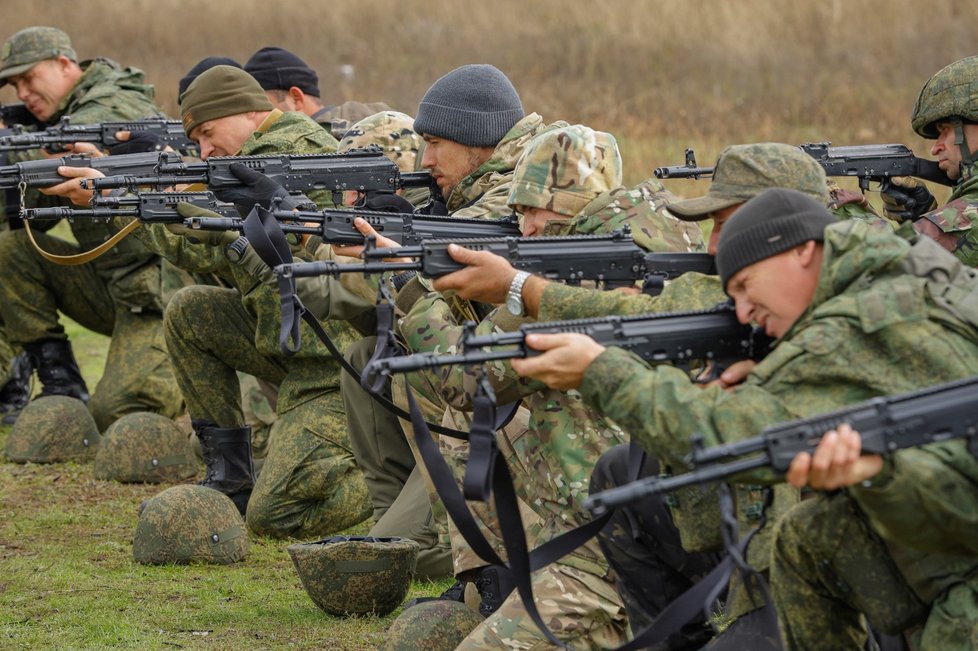 Výcvik ruských rezervistů na Donbase (4. 10. 2022).