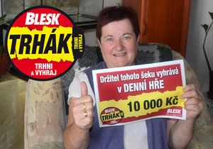 Výherkyně 10 tisíc Božena Pospíšilová (58) z Přelouče: A mám na vánoční dárky!