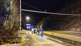 Vykolejení vlaku v Hluboké nad Vltavou - Zámostí. 