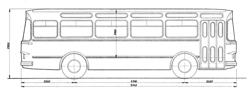 výkres autobusu ŠL/ŠD 9