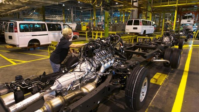 Výrobní linka v jedné z továren General Motors