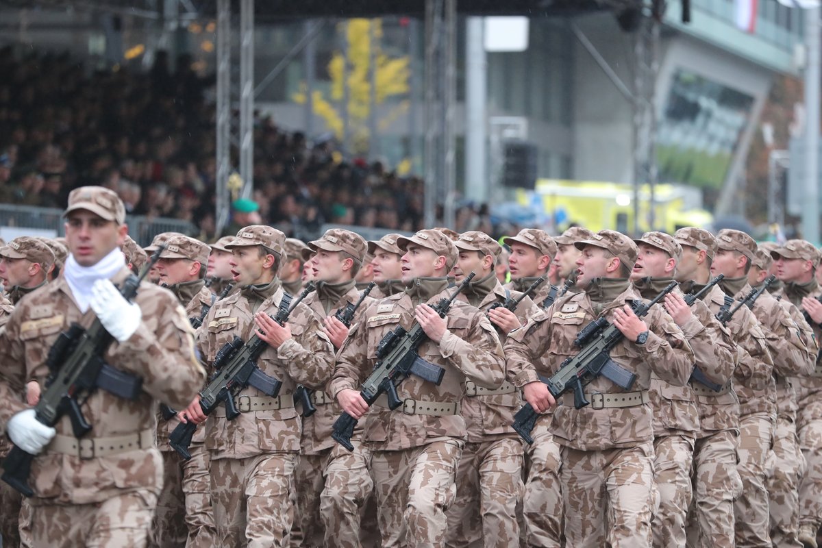 Vojenská přehlídka ke 100. výročí vzniku Československa 28. října 2018.