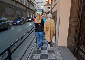 The sidewalk in Smetanovo nábřeží street, on which there is an underpass near Karlovy lázně.