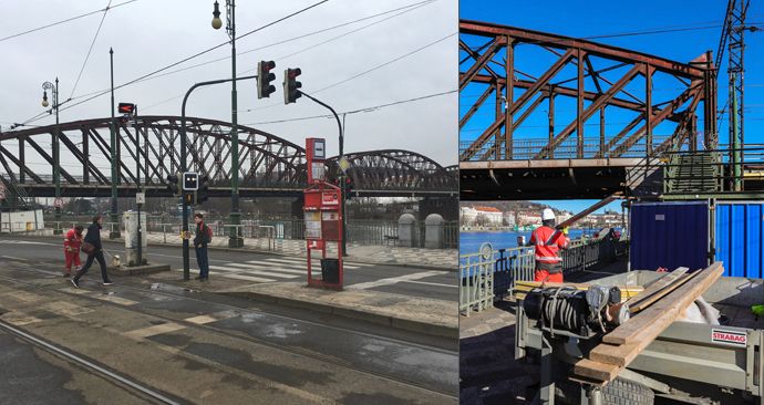 Opravy lávek Vyšehradského železničního mostu začaly v dubnu.