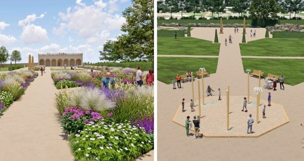 Takto má podle vizualizací vypadat Zámecká zahrada ve Vyškově
