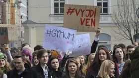 Studenti vysokých škol protestovali po celém Česku za obranu ústavních hodnot