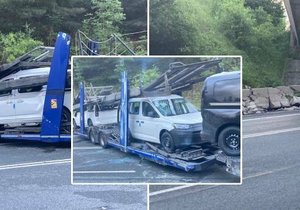 Kamion havaroval u Vysokova na Náchodsku a zablokoval klíčovou silnici I/33. (13. červen 2022)