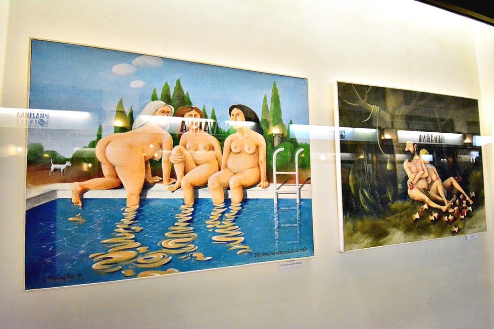 Pavel Matuška vystavuje své satirické obrazy v Paláci YMCA