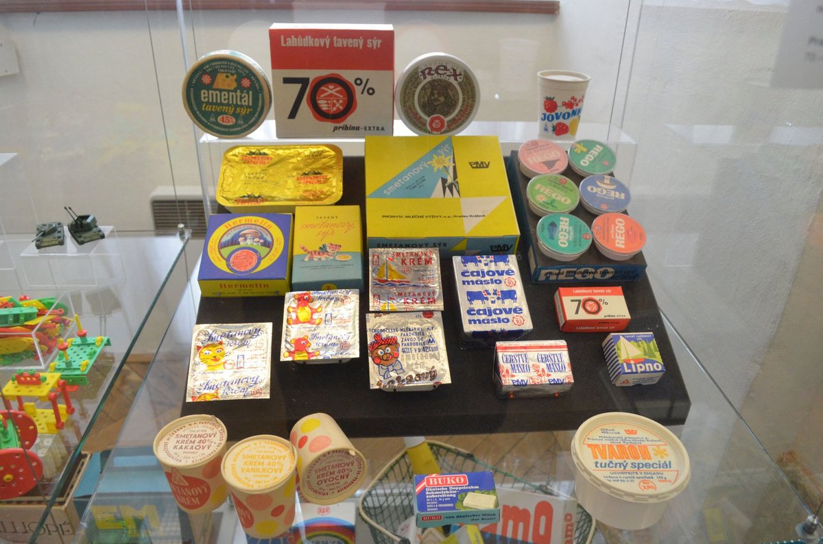 Mléčné výrobky ze 70. – 80. let.