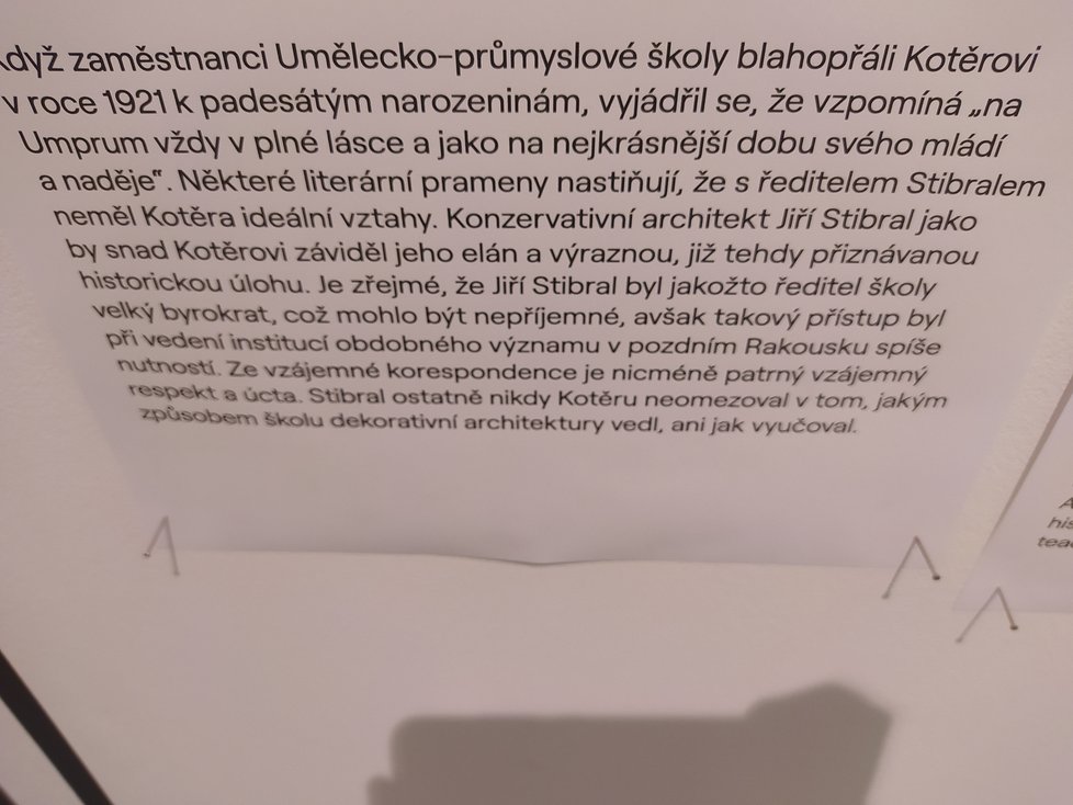 Z Výstavy Jan Kotěra a jeho žáci na Umělecko-průmyslové škole.