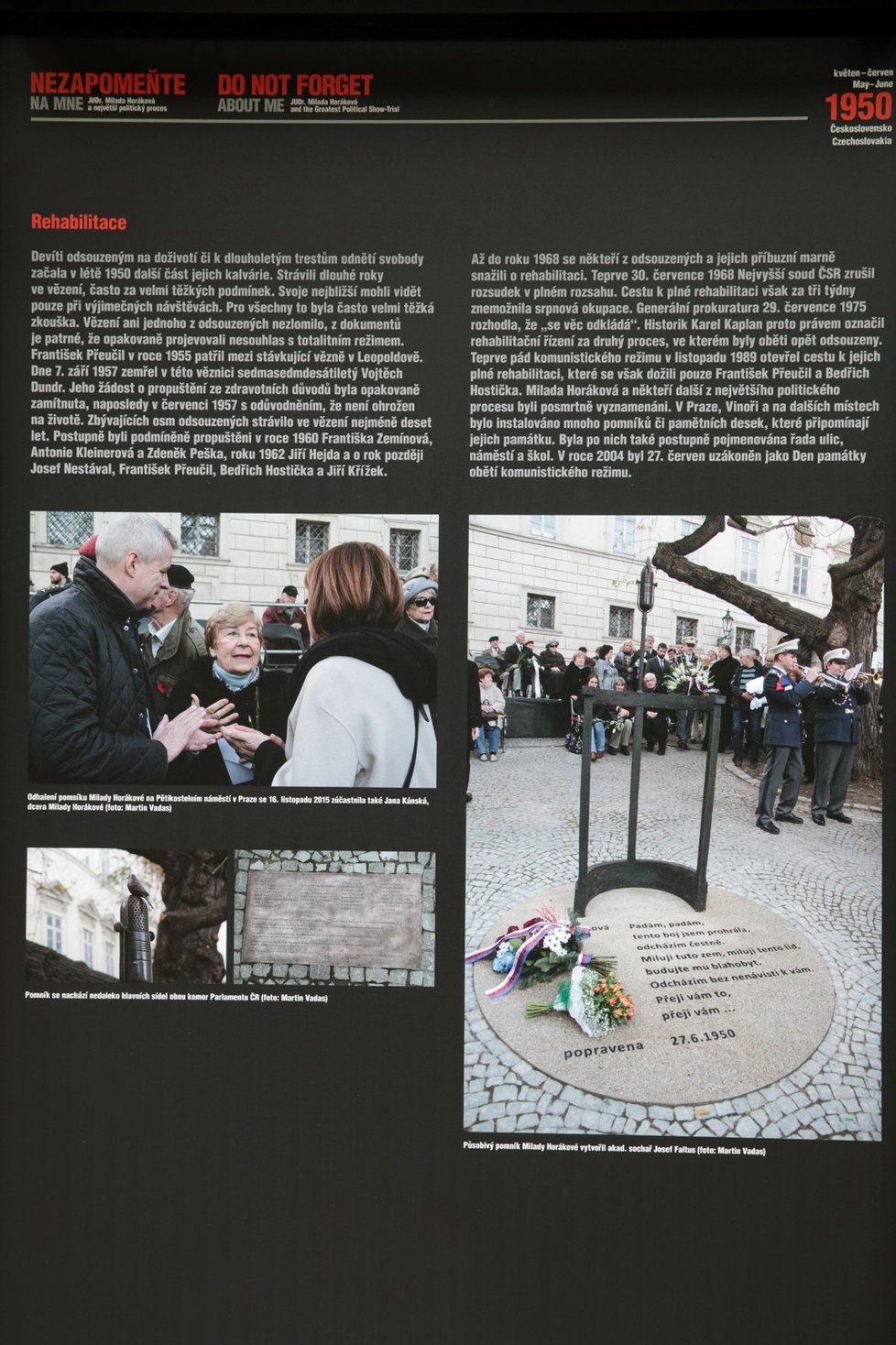 Výstava na Kampě připomene 70. výročí od justiční vraždy Milady Horákové