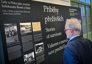 Zahájení výstavy Příběhy přeživších, kterou připravilo Centrum Romů a Sintů, 15. dubna 2024, Clam-Gallasův palác, Praha. Potrvá do 30. června 2024.