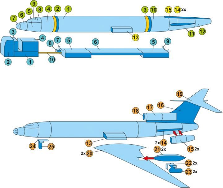 Vystřihovánka letadla TU-154