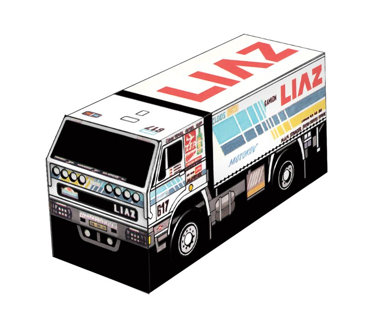 Vystřihovánka prvního miniboxu Liaz 111.154 Tatra 815 6x6 Dakar 1988