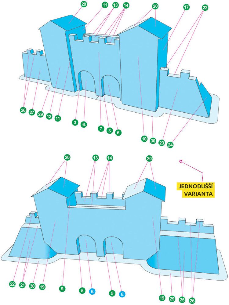 Návod na slepení vystřihovánky v časopisu ABC č. 15/2020 - papírového modelu římské brány