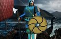 Vyzbrojený vikingský bojovník: Vystřihovánka z časopisu ABC