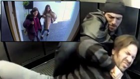 Zděšené dívky se staly svědky toho, jak jeden muž škrtí ve výtahu druhého